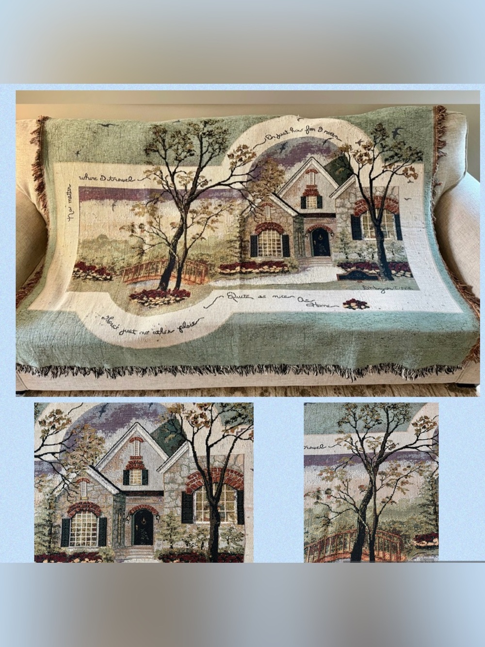 VTG D MORGAN  1996 ‘No Other Place Quite As Nice As Home’ Throw Blanket